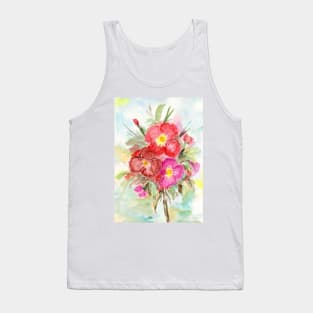 Spring Flowers Bouquet Watercolor Tank Top